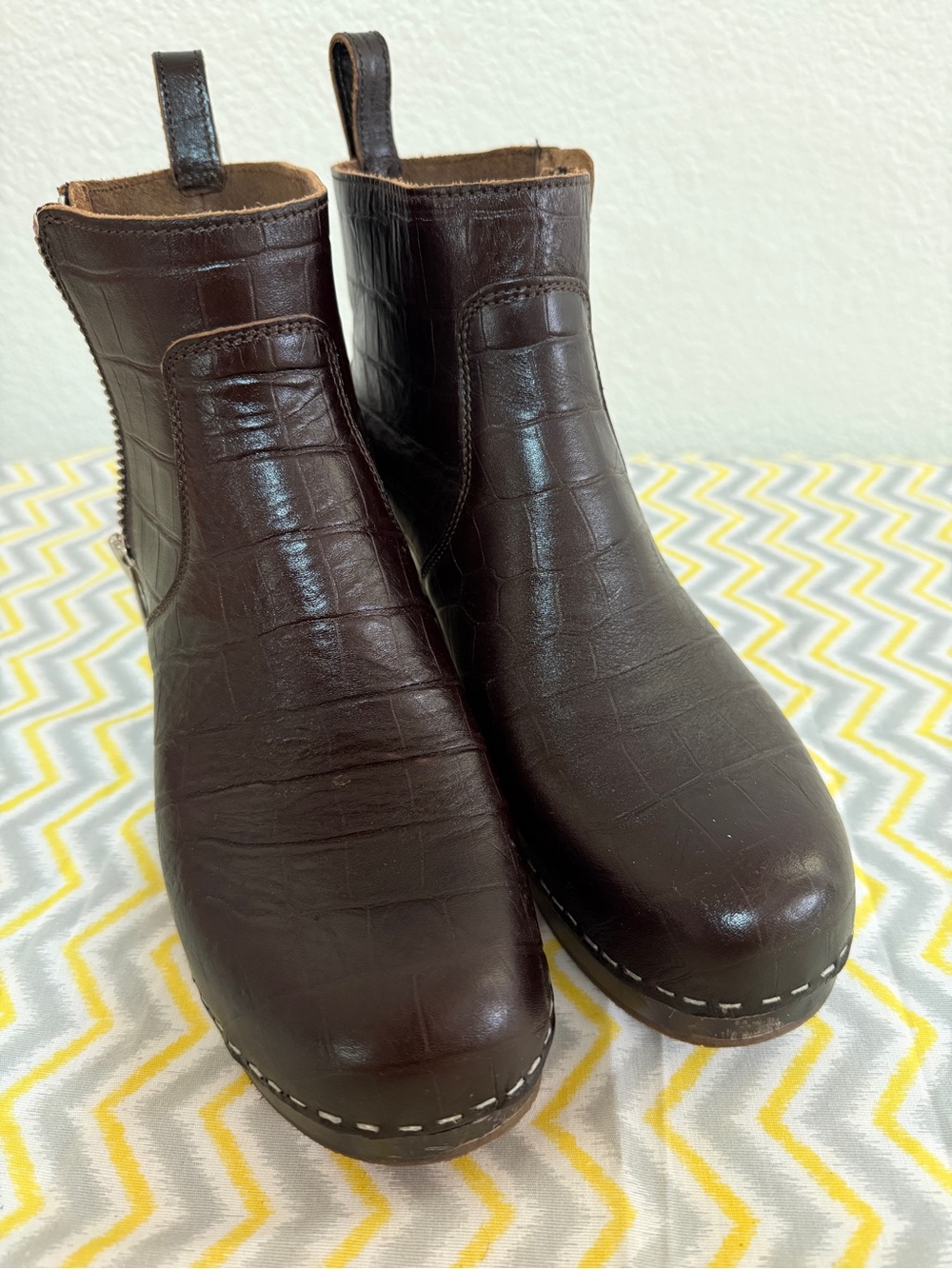 Swedish Hasbeens Zip It Emy Bootie Brown EU39